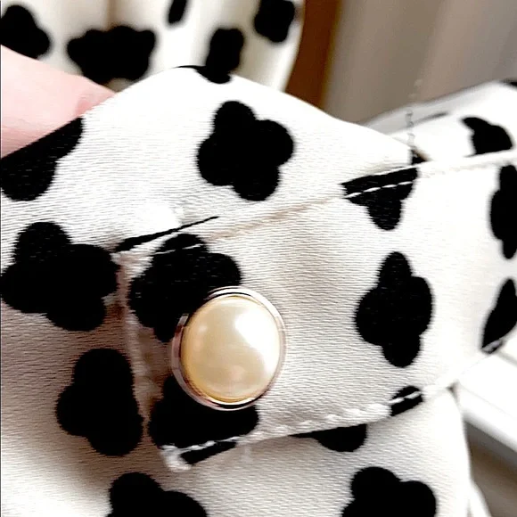 L BRIXON IVY SCOOP NECK  BLACK & CREAM PULL OVER BLOUSE 3/4 LOOSE Sleeve… - Picture 11 of 13